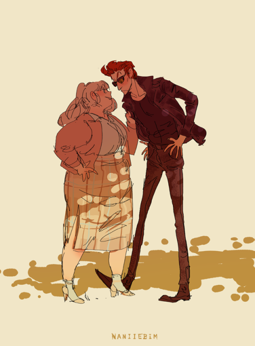 naniiebimworks: Early 1960′s? Greaser Crowley is still an Aziraphale pushover.Terrible Grease 