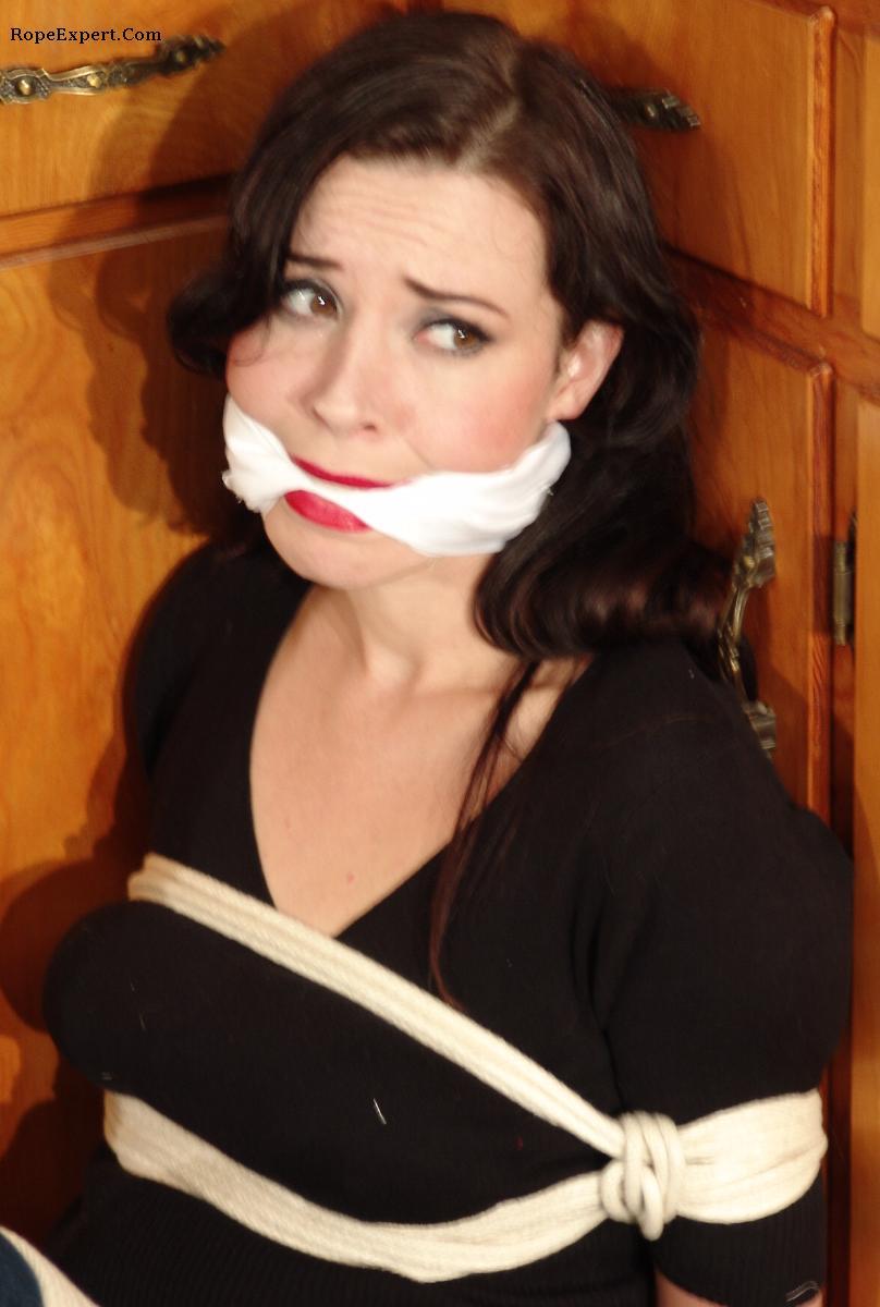 zippo077:  Bound and gagged by a burglar,a terrified Lucy cowered on the floor of