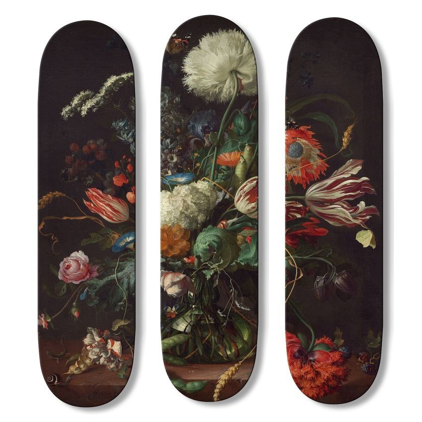 itscolossal:  Famous Oil Paintings Add a Modern Twist to Limited Edition Boards 