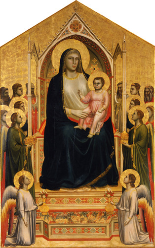 artist-dibondone:
“Madonna in Maest (Ognissanti Madonna), 1310, Giotto Di Bondone
Medium: panel,tempera”