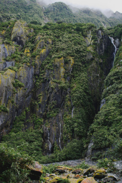photographybywiebke: Rainforest on mountainsides formed by glaciers. Only in New Zealand.