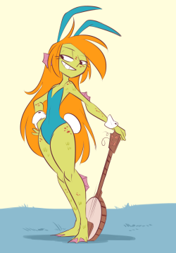 kindahernyart:  Bluegrass Bunny Fish Girl. 