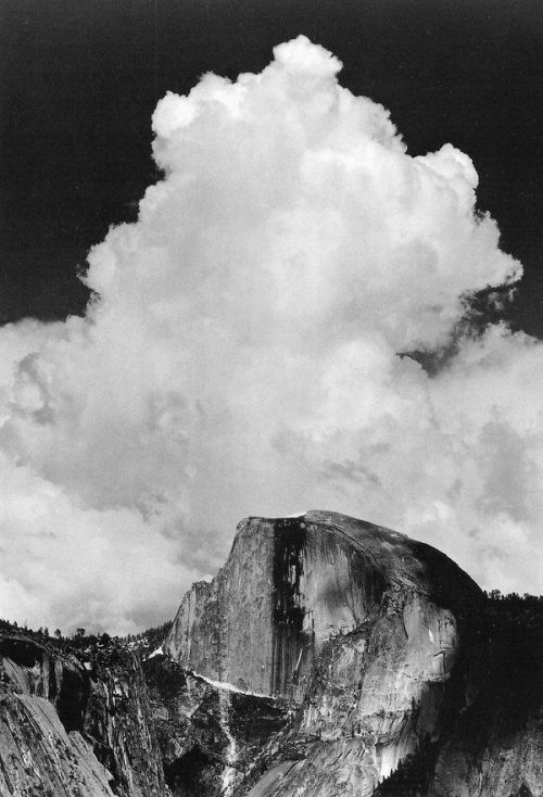 Ansel Adams,  Half Dome, Thundercloud, Yosemite National Park, ca. 1956Source:  Ansel Adam