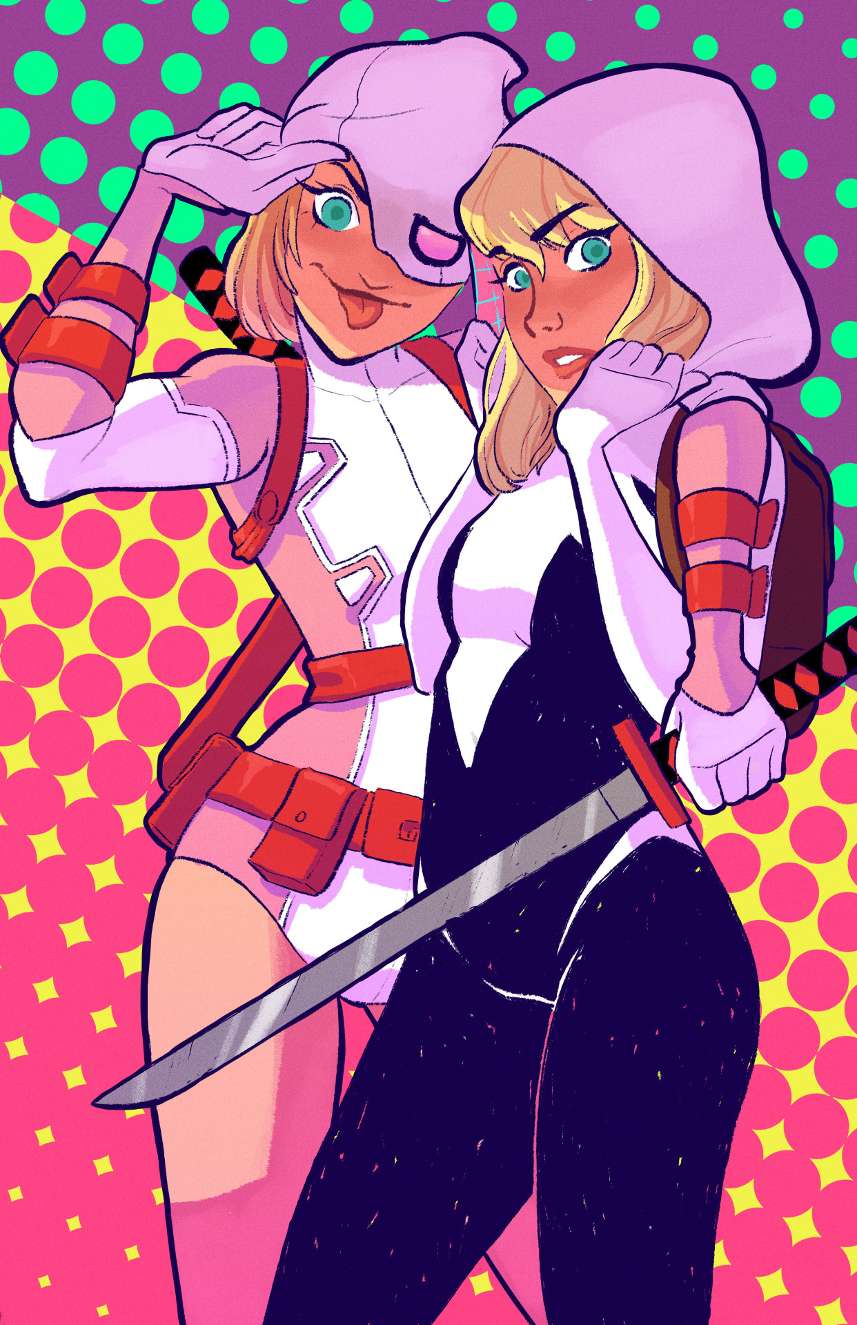 baggrund bøn Køb Janet Chan Illustration — Spider Gwen and Gwenpool Print available at our...