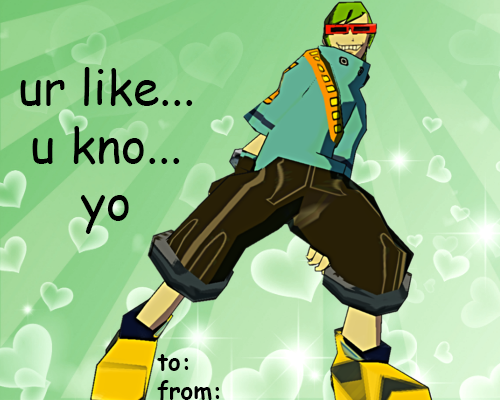 shapedafuture:  JSRF valentines for that special someone in your gang (or a rival one maybe)!! flame-lizy was my pun advisor and the renders are from silentlaws.  