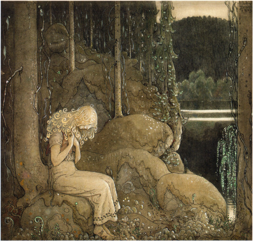 Innocence Hiking, from Among Gnomes and Trolls 6 by John Bauer (1912)