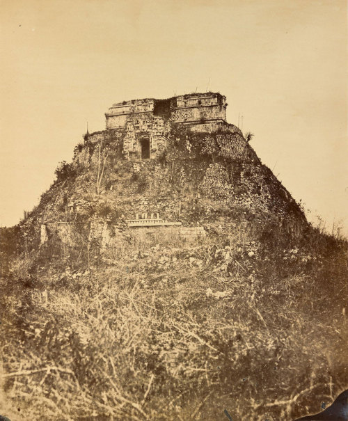 Claude-Joseph Désiré Charnay , Pyramid of the Magician, Uxmal, Yucatan  From the photograph album Ru