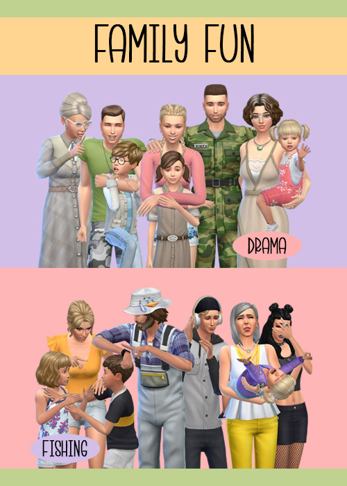 ♥ Family Fun ♥ Total 2 group poses for the Sims 4 Gallery  You will need to download a