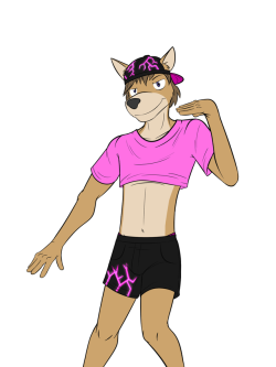 Casey’s Go-go Dancer OutfitI gave Casey the lightning tree pink motif, they kinda remind me of antlers.