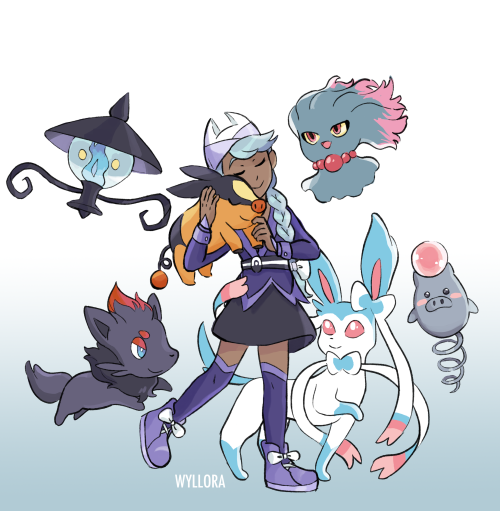 Pokemon trainer AU for my beloved warlock girl Tried to emulate the pokemon art style a bit for this