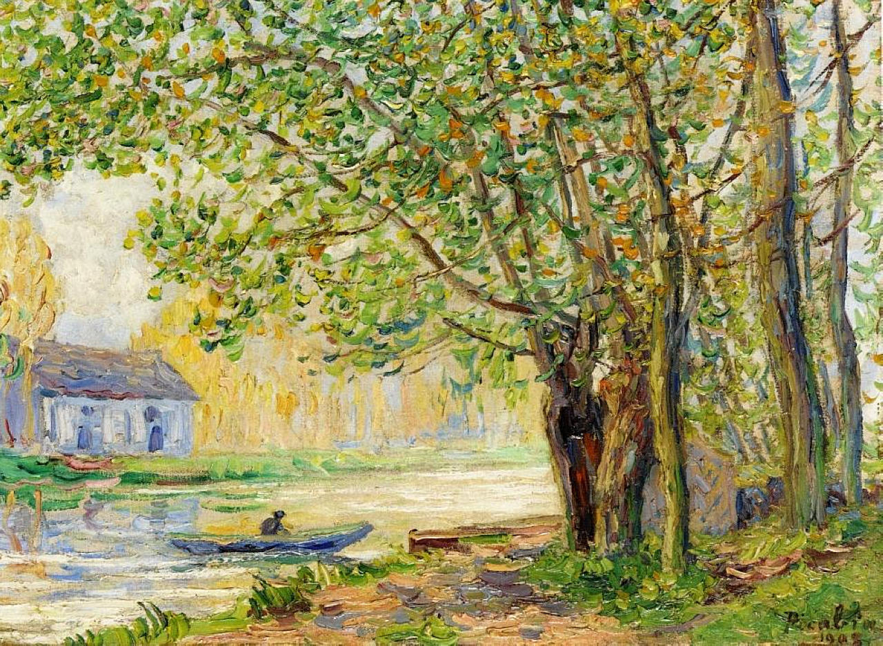 artist-picabia:  The Effect of Sun on the Banks of the Loing via Francis PicabiaSize:
