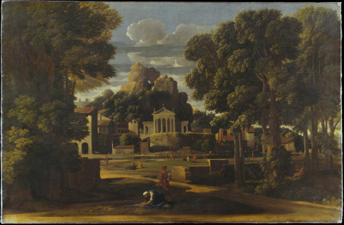 Nicolas Poussin. Landscape with the Gathering of the Ashes of Phocion. 1648.Oil on canvas.Walker Art