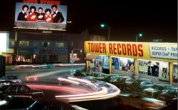 hellyeahlosangeles:  What a fantastic photo of TOWER RECORDS on Sunset Strip! What found memories of this legendary record store can you share with VLA? Because it was more then just music…Photographer Robert Landau - circa late 1970s - Courtesy of