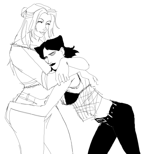 my goth and prep lesbian ocs  a sucker for that trope