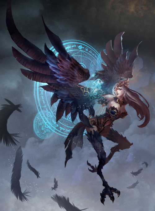 Harpy by ~kafabest Harpies… so awesome <3