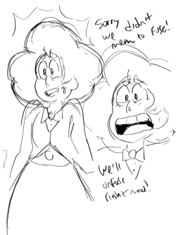 rhyanabbottart:  Steven and Connie accidentally fuse at Garnet’s wedding.