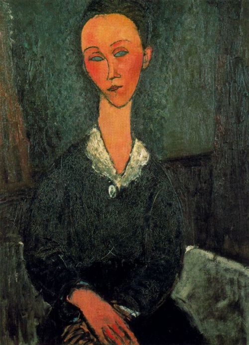 A woman with white collar, 1916, Amedeo ModiglianiMedium: oil,canvas