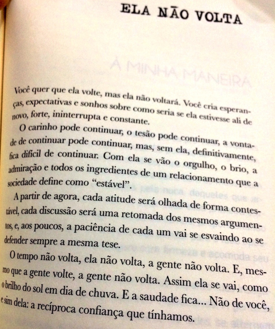 zona3030:  O tempo não volta, ela não volta, a gente não volta.