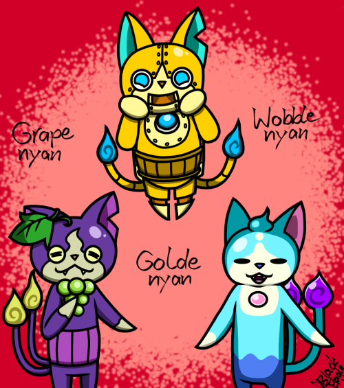 I Drew My Three Favourite Jibanyan Variants!