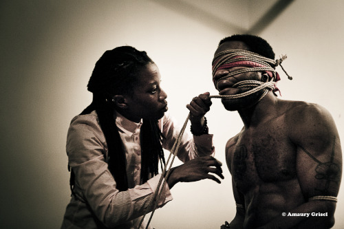 amaury-grisel-shibari: Ropes & Union-Jack Caritia and Bishop Black performing at Place des Cordes Paris Photography ; Amaury Grisel 