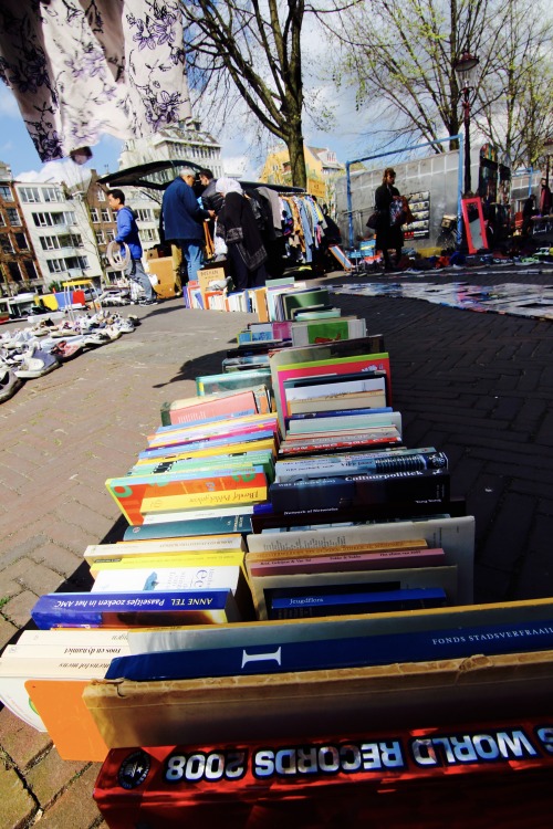 dictionarycomblr:  readcommendations:  Book display at a street market in Amsterdam  What would you 