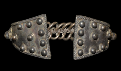 archaicwonder:  Extremely Rare Medieval “Baniska” Type Bracelet, 13th Century A silver penannular bracelet made from three interwoven wires held in place by a further thin twisted wire, creating a decorative wave effect, triangular in cross-section;