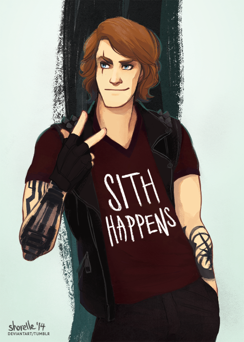 shorelle:This is what happens when I try to make “serious” prints… a retake of modern AU Star Wars, 