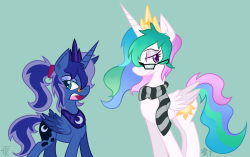 wildberry-poptart:  Teenage Luna and Celestia.