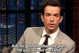 flashey:John Mulaney gets mistaken for the Flash actor, Grant Gustin, on Late Night with Seth Meyers
