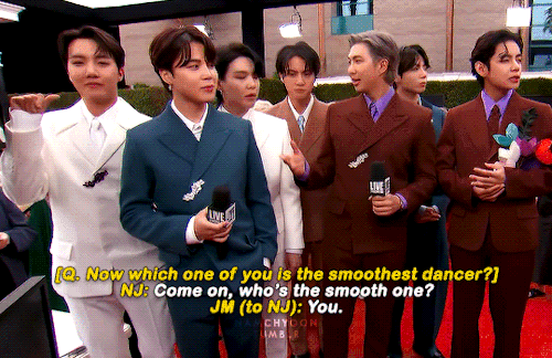 Every Bts Interview Has To Have: Randomly Doing Things In The Bg Jungkook, Dancing Hobi, Slytherin Jimin,