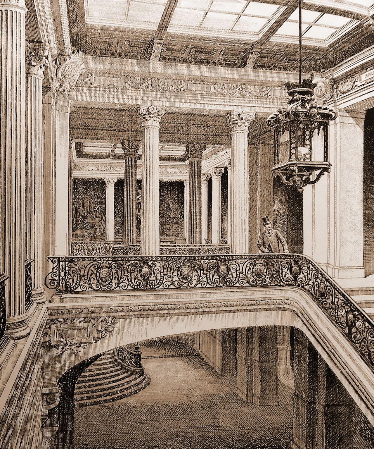 Inside the vestibule hall of the Sorbonne, Paris