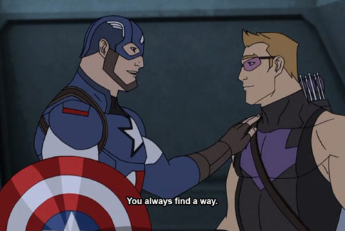 portraitoftheoddity: icoulddthisallday: chiizuburger: Steve reassuring Clint that his place in Aveng