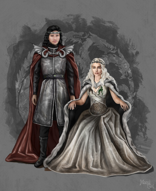  Illustration for the fanfic “The Way of the Ice Dragon”. Aegon and Daenerys in coronati