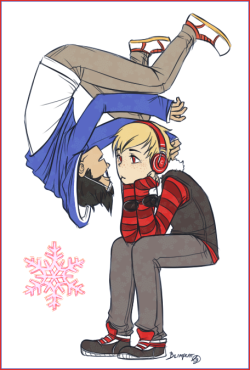 blimpgato:    Merry Christmas, and Happy New Year!! &lt;3 Sorry these are a bit late ahaha.. I was pretty busy over the holidays. I drew these for some really good friends of mine, specified in captions, but I think you guys know who you are by the pictur