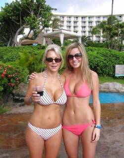 cruzergirl21:  Just imagine this mom/daughter at the nude beach latter in the day.  That&rsquo;s what you would call a&hellip;.double dip