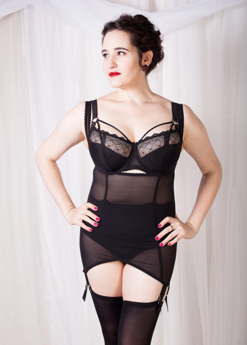 sweetnothingsnyc:  I like how this vintage-inspired girdle dress by @kissmedeadlier can feel either retro or modern, depending on how it’s styled. I went for a strappy bra from the (now-defunct?) Britney Spears Intimates collection and some … interesting