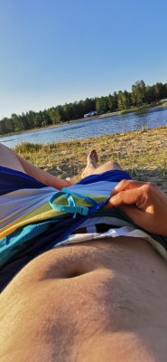 diaperpoland:     Little adventure - bicycle, sunbathing and swimming in abena m4 😀 