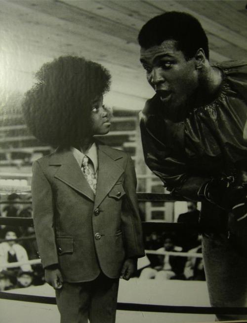 zwamboobs:A very young Michael Jackson and Muhammad Ali.
