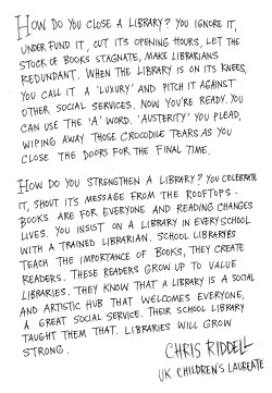 chrisriddellblog:  A library in every school. 