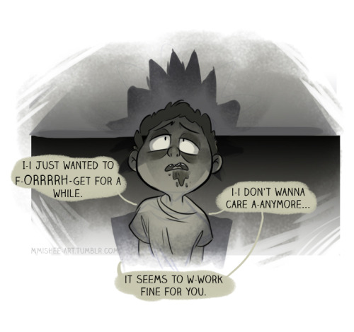 mmishee-art:  I continued with the ‘Morty is going to turn into Rick’ theme.  Cause I love hurting myself and I’m taking you all with me.  ･✿ヾ╲(｡◕‿◕｡)╱✿･ﾟ 