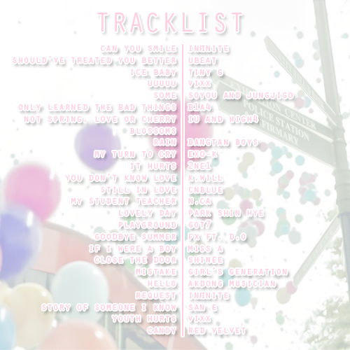 parklunacy:  “it hurts because i like you. what do i do? all i can think about is you.”~a korean mix with sweet songs for love that isn’t so sweet[LISTEN]