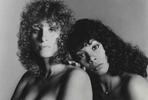 thegoldenyearz: Barbra Streisand and Donna Summer by Francesco Scavullo, 1979
