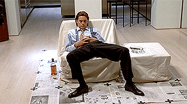 movie-gifs:  There is an idea of a Patrick Bateman, some kind of abstraction, but there is no real me, only an entity, something illusory, and though I can hide my cold gaze and you can shake my hand and feel flesh gripping you and maybe you can even