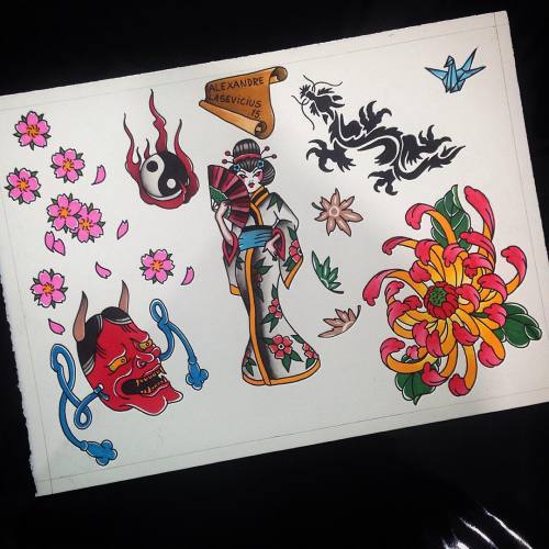 Tatuagens orientais - Japanese tattoos@tradicaotattoos#tattoo #tattooflash #tradtattoo #japanese