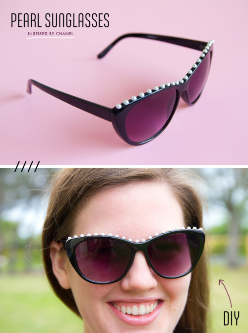 DIY Easy and Cheap Chanel Inspired Pearl Sunglasses Tutorial from Sprinkles in SpringThis is my favo