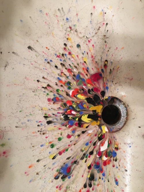 coluring:  what happens when you dump your acrylics down the sink