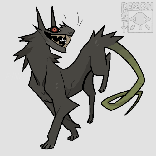 dusty-demon:  A rat themed barghest I doodled in my  notes a while ago. Idk what I’ll use him for but I love this nasty rat boy.