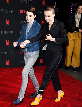 dailystrangerthings: Millie Bobby Brown and Noah Schnapp attend the ‘Stranger Things’ Netflix FYSee 