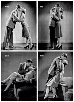 parkerman7:  1942 Life Magazine guide to kissing. Very nice.  :0)