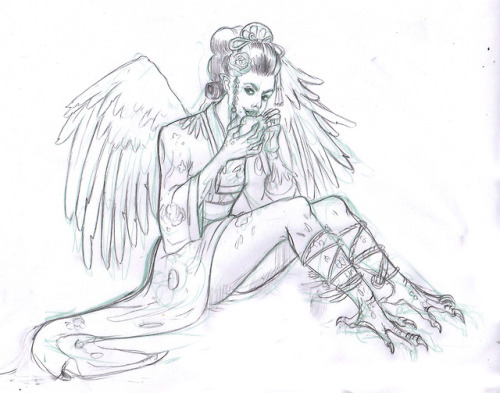 Work in progress :)A not so nice lady harpy eating her well deserved breakfast nom nom nomBy the way